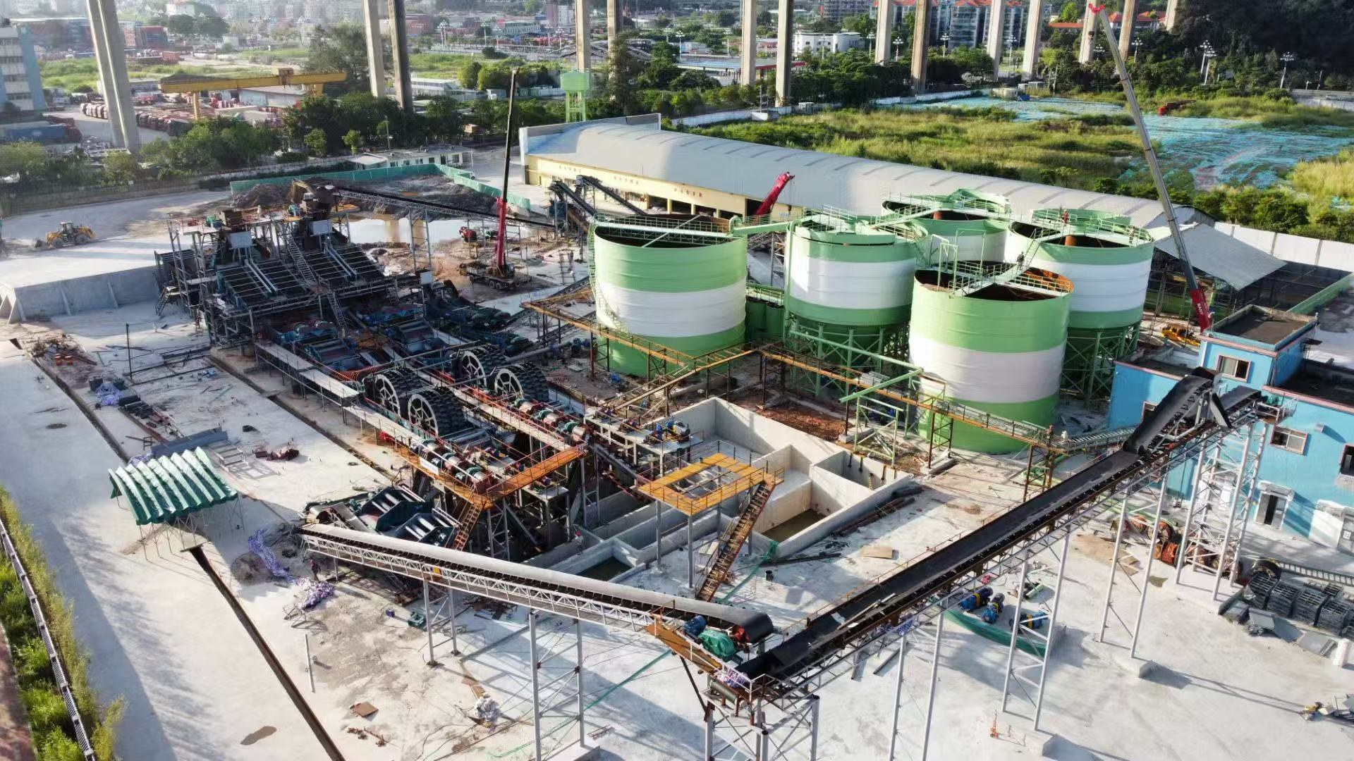 Washed sand production line site layout and equipment application view