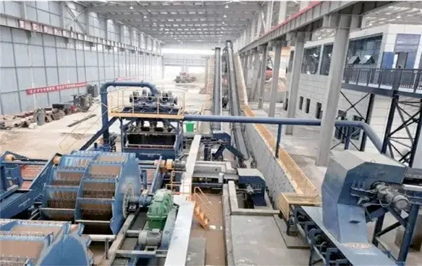 Indoor sand washing and recovery line